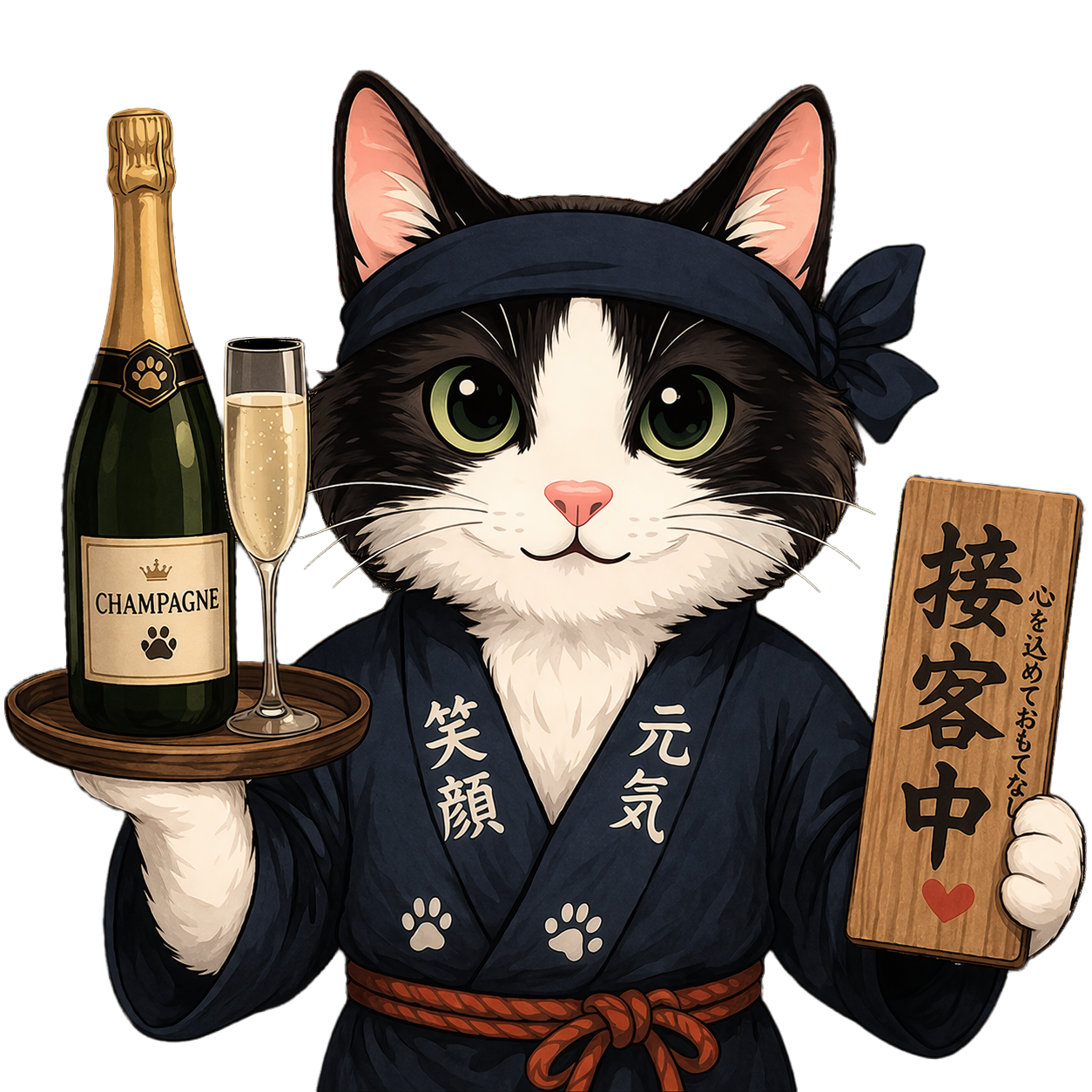 スタッフ募集中の猫キャラクター